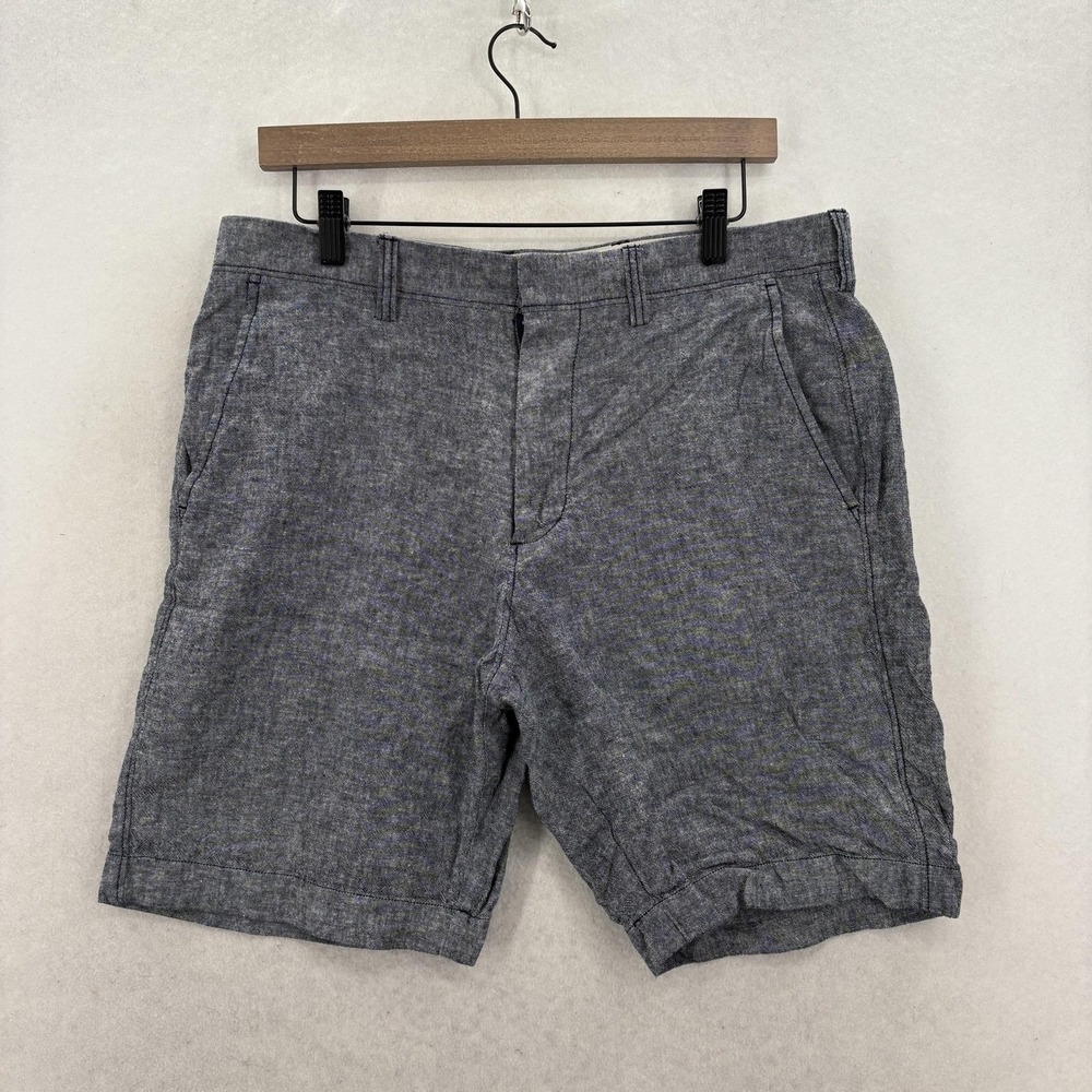 J.Crew Shorts Mens 33 Gray Linen Cotton Chino 9" Inseam Casual Summer Preppy